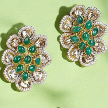Emerald Polki Earrings