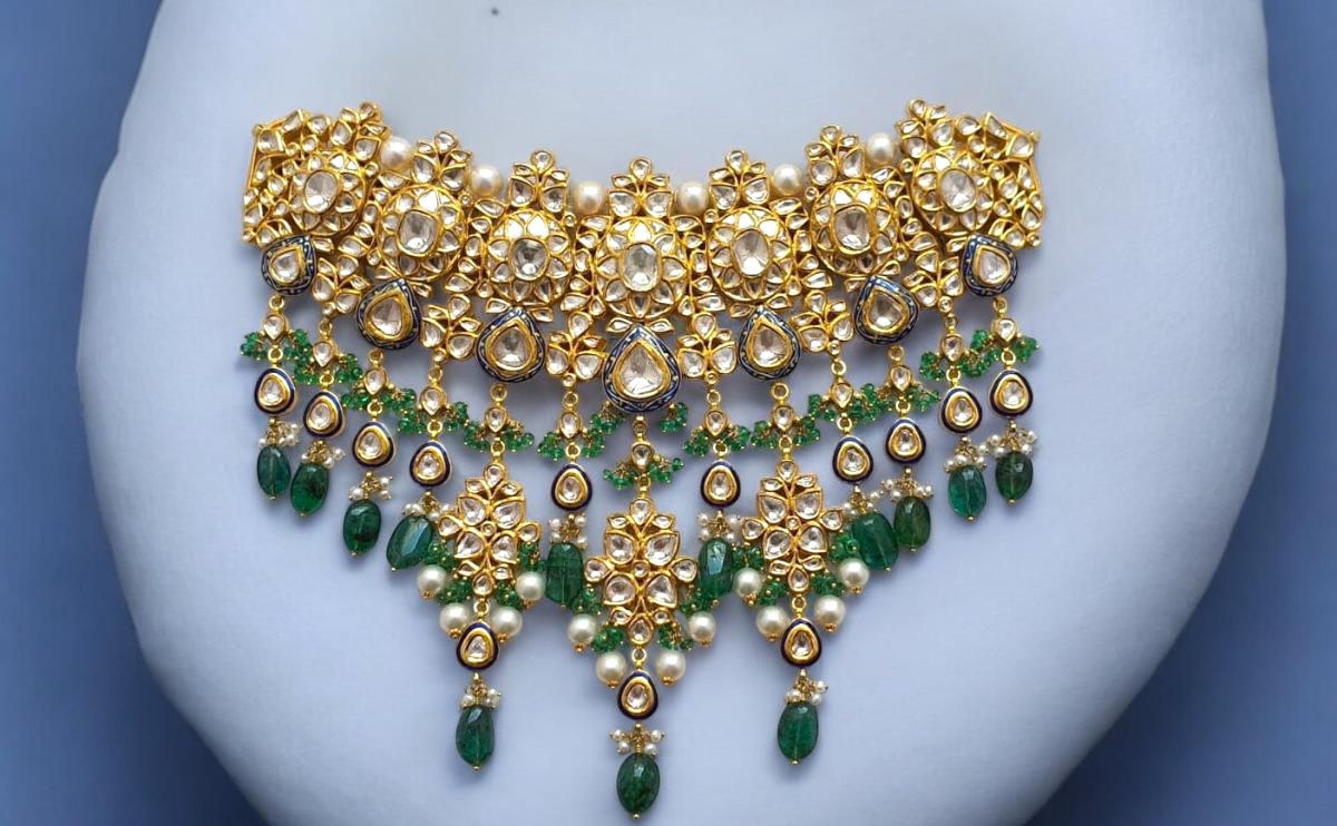 kundan meena jadau polki neckalce sets in 18K by taparia jewels jaipur