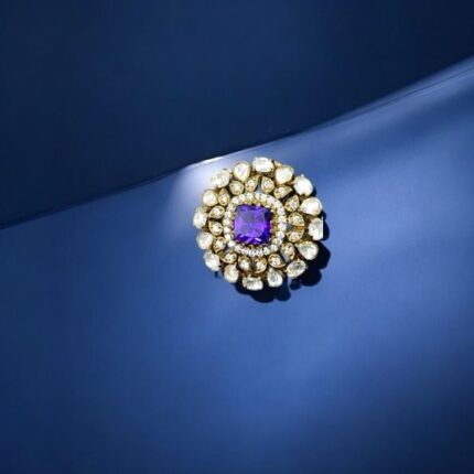tanzanite diamond polki ring by taparia jewels