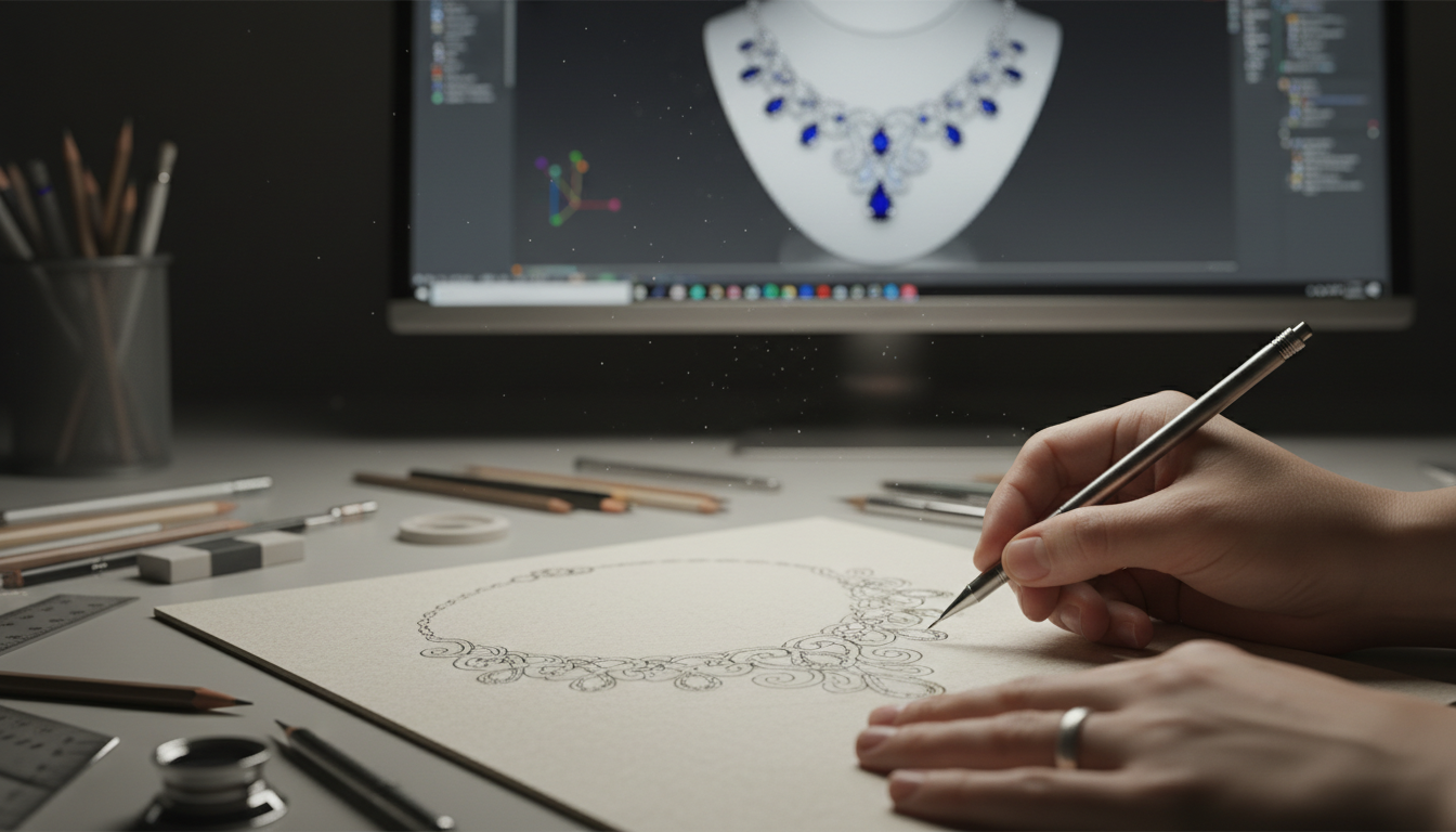 authentic jewellery brand office workspace with artisans creating kundan meena jewellery
