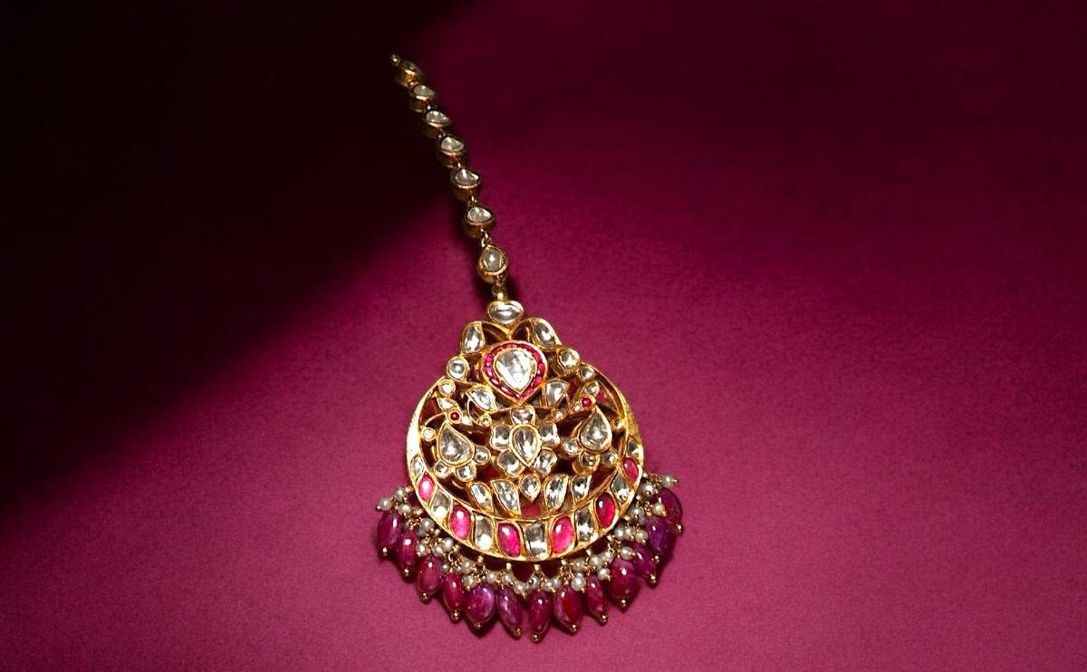 Ruby Matha Patti bridal Maang Tikka Jaipur manufacturer Taparia Jewels