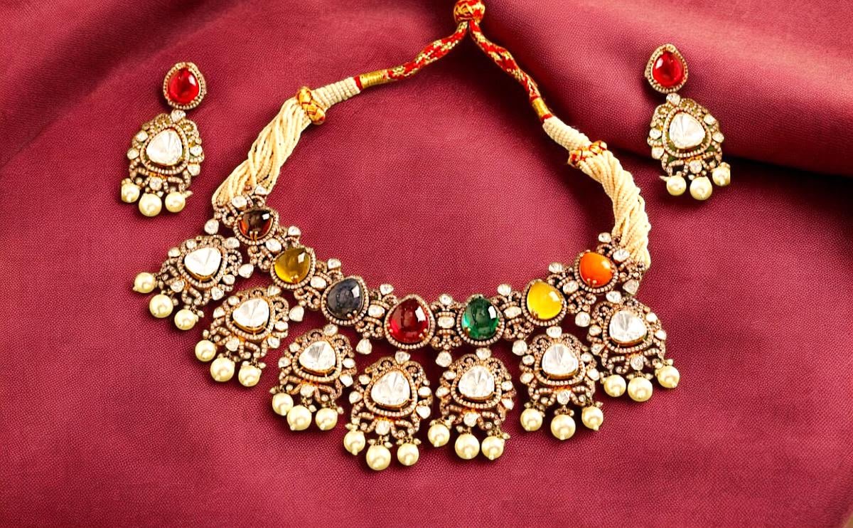 Navratan Jewellery Jaipur nine gemstones Polki Kundan Jadau Taparia Jewels