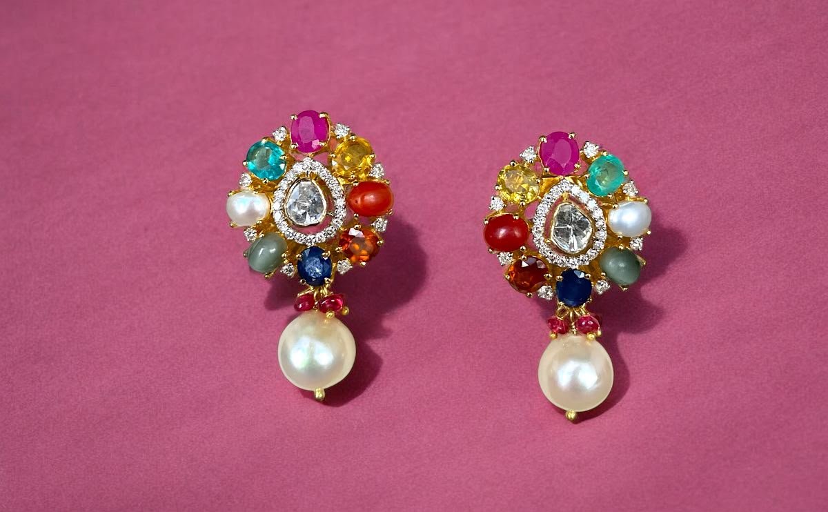 Navratan nine sacred gemstone ring necklace Jaipur manufacturer Taparia Jewels