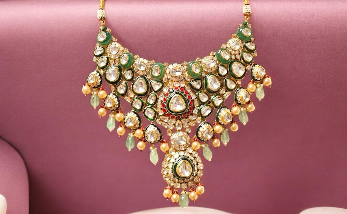 Custom Bridal Jewellery Jaipur: bespoke Kundan Jadau Meena & Polki set by Taparia Jewels