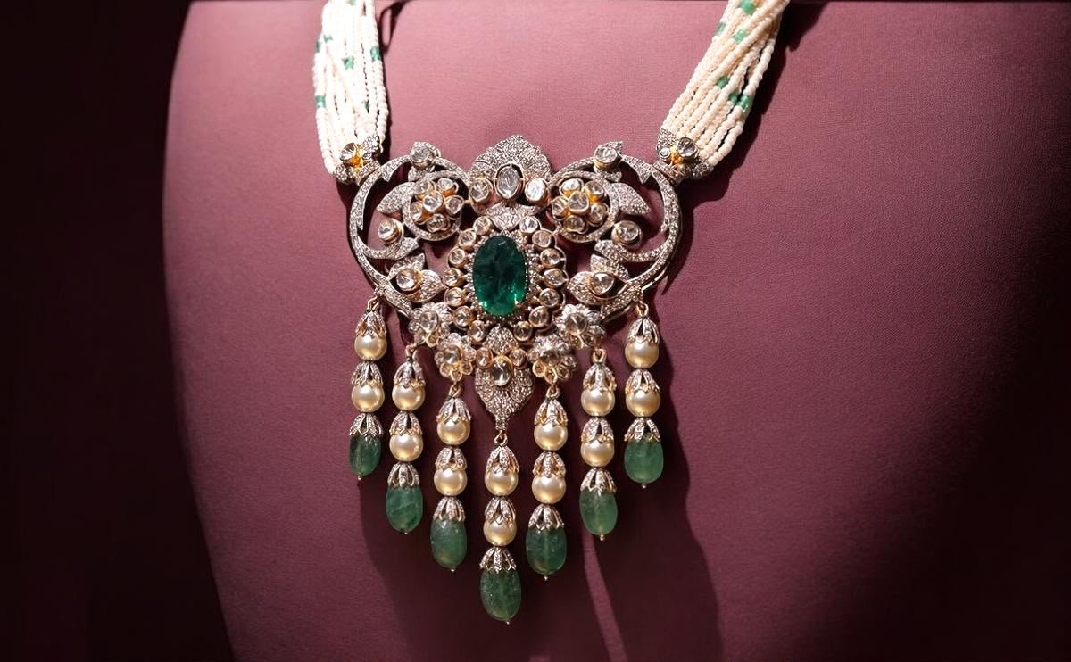 Statement Jewellery Jaipur: one-of-a-kind Polki & Diamond craftsmanship detail for brides to be