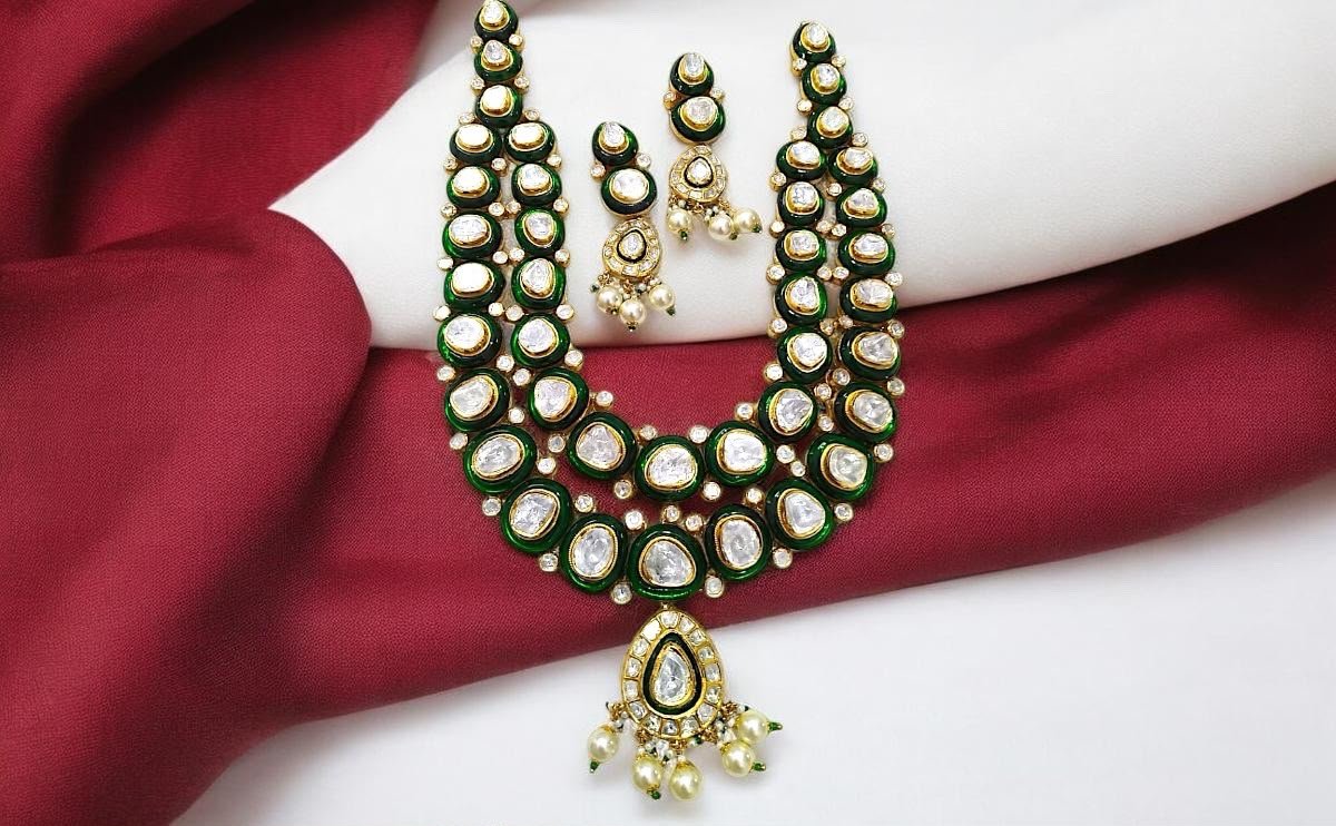 Buy Jewellery Jaipur: Kundan Jadau Polki bridal set by Taparia Jewels