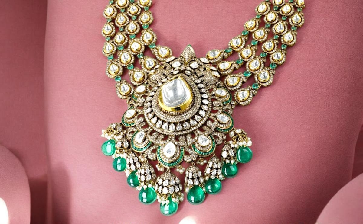 Wedding Season Jewellery Jaipur: bridal Polki set by Taparia Jewels