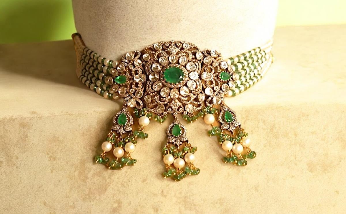 Anniversary Jewellery Jaipur: milestone Diamond and Polki Choker by Taparia Jewels